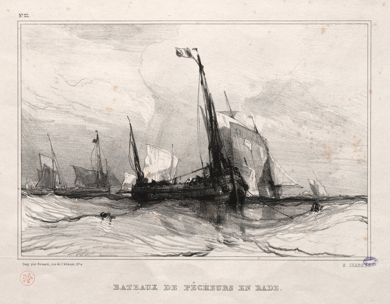 Fischerboote vor Anker von Eugene Isabey