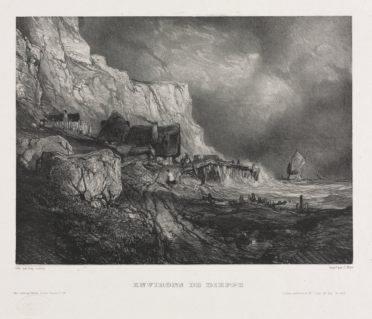 Sechs Marines: Umgebung von Dieppe von Eugene Isabey