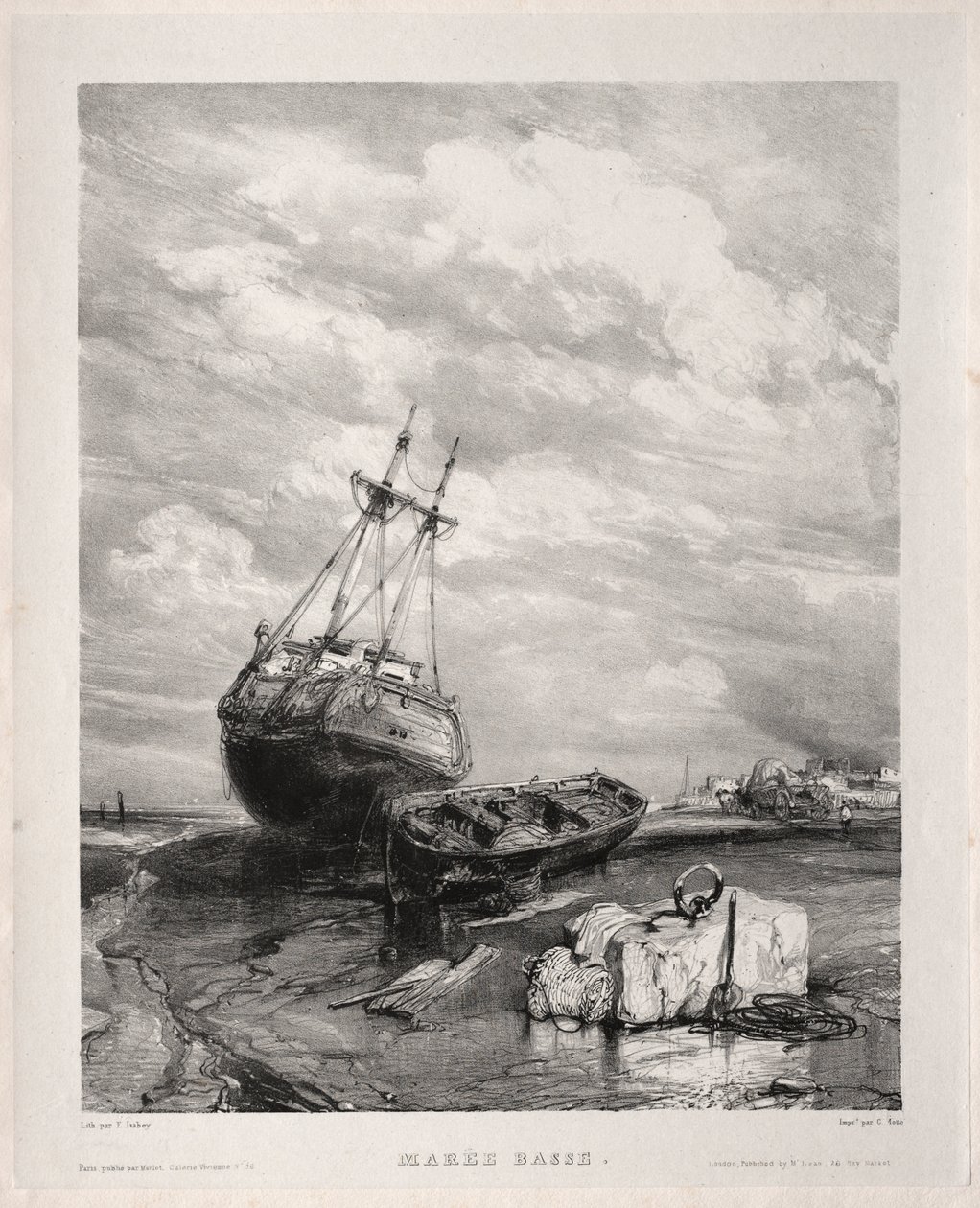 Sechs Marines: Marée basse von Eugene Isabey