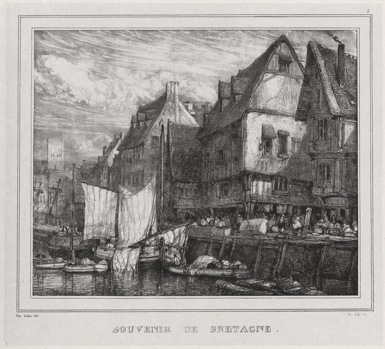 Souvenirs: Souvenir der Bretagne, Tafel 5 von Eugene Isabey