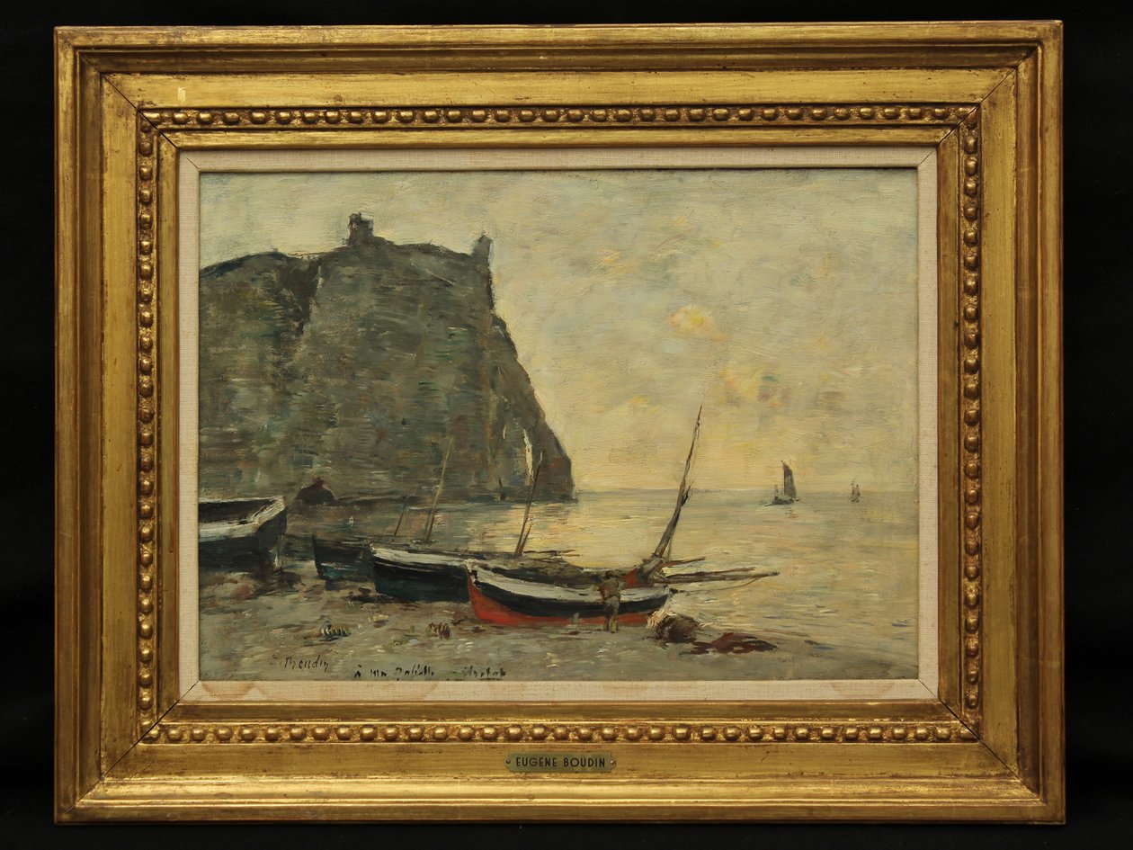 Boote in Etretat, ca. 1860 von Eugene Louis Boudin