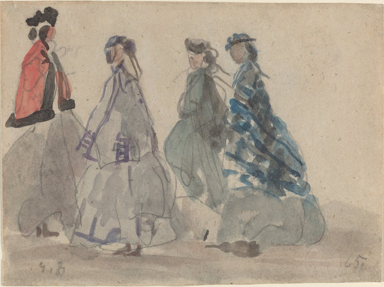Vier Frauen in Trouville, 1865 von Eugene Louis Boudin