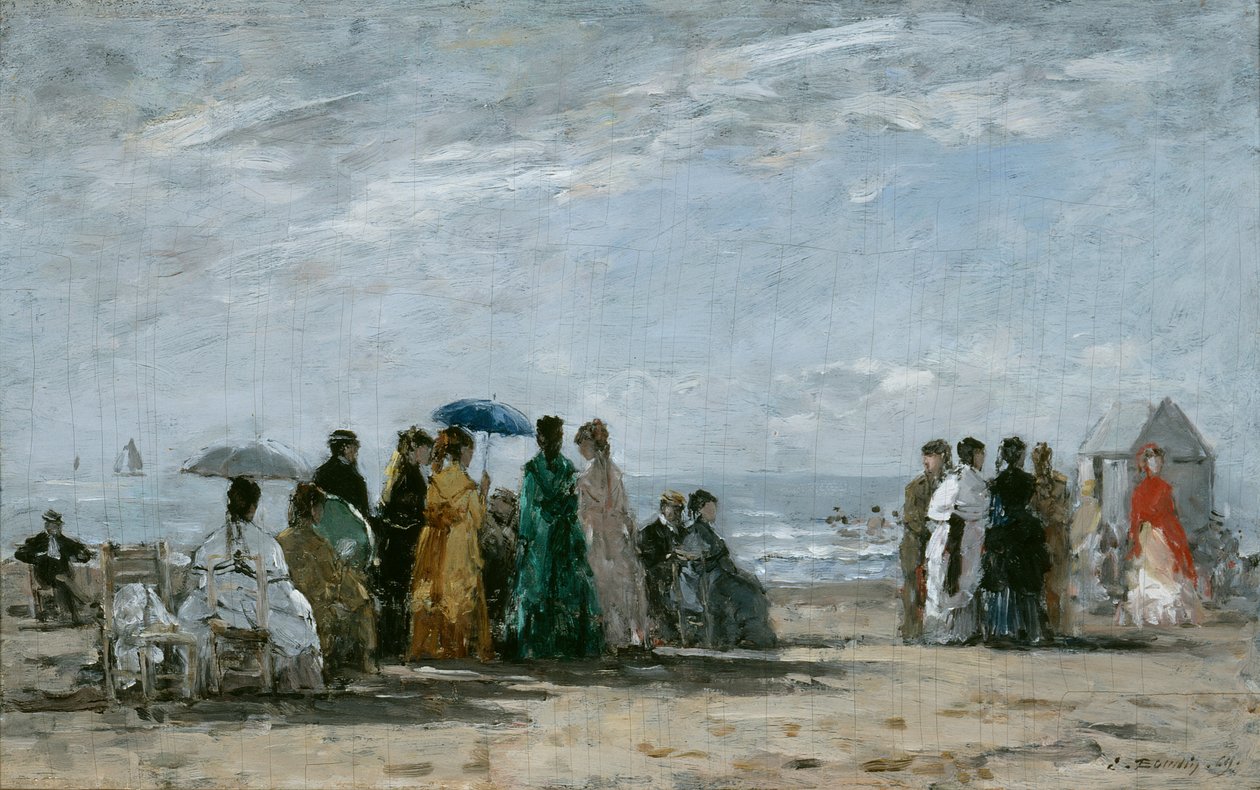 Der Strand von Trouville von Eugene Louis Boudin