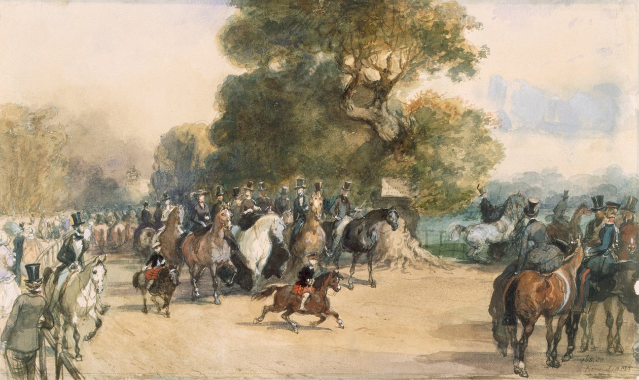 Szene im Hyde Park, ca. 1850er Jahre von Eugene Louis Lami