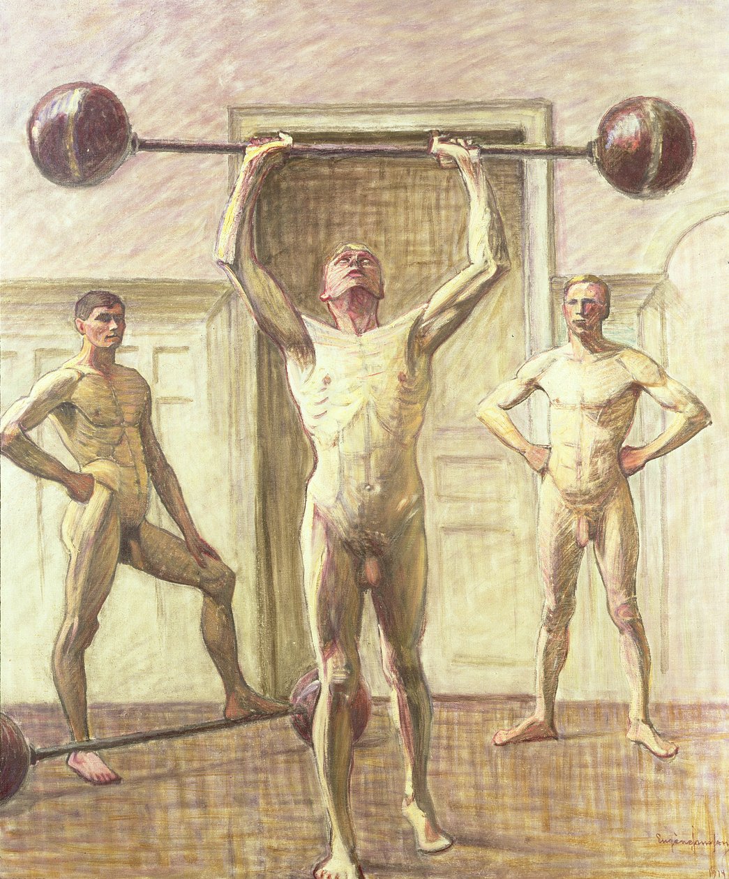 Gewichte mit zwei Armen drücken, Nummer 3, 1914 von Eugène Jansson