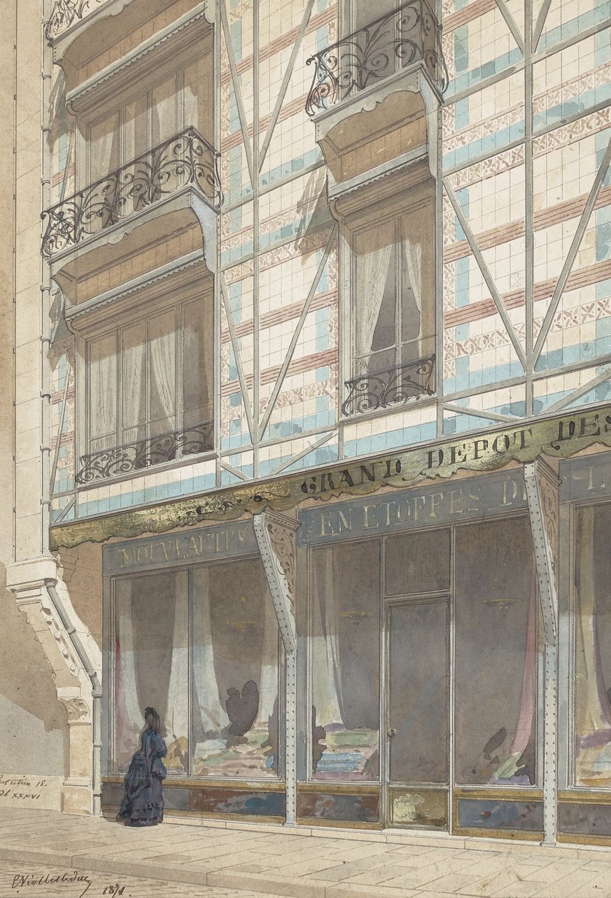 Eisenrahmenhaus mit glasierten Tonverkleidungen von Eugène Viollet le Duc