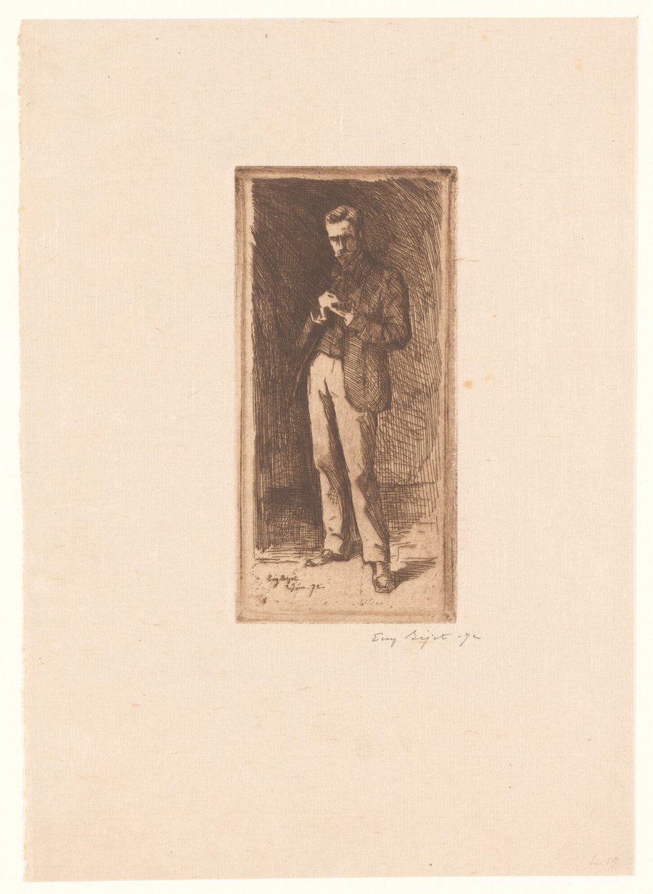 Selbstporträt von Eugène Bejot (signed by artist)