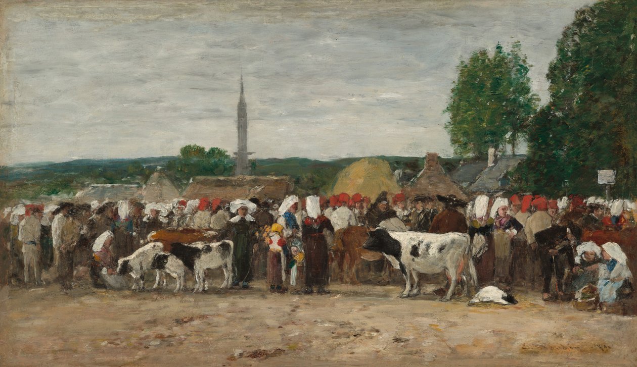 Jahrmarkt in der Bretagne von Eugène Boudin
