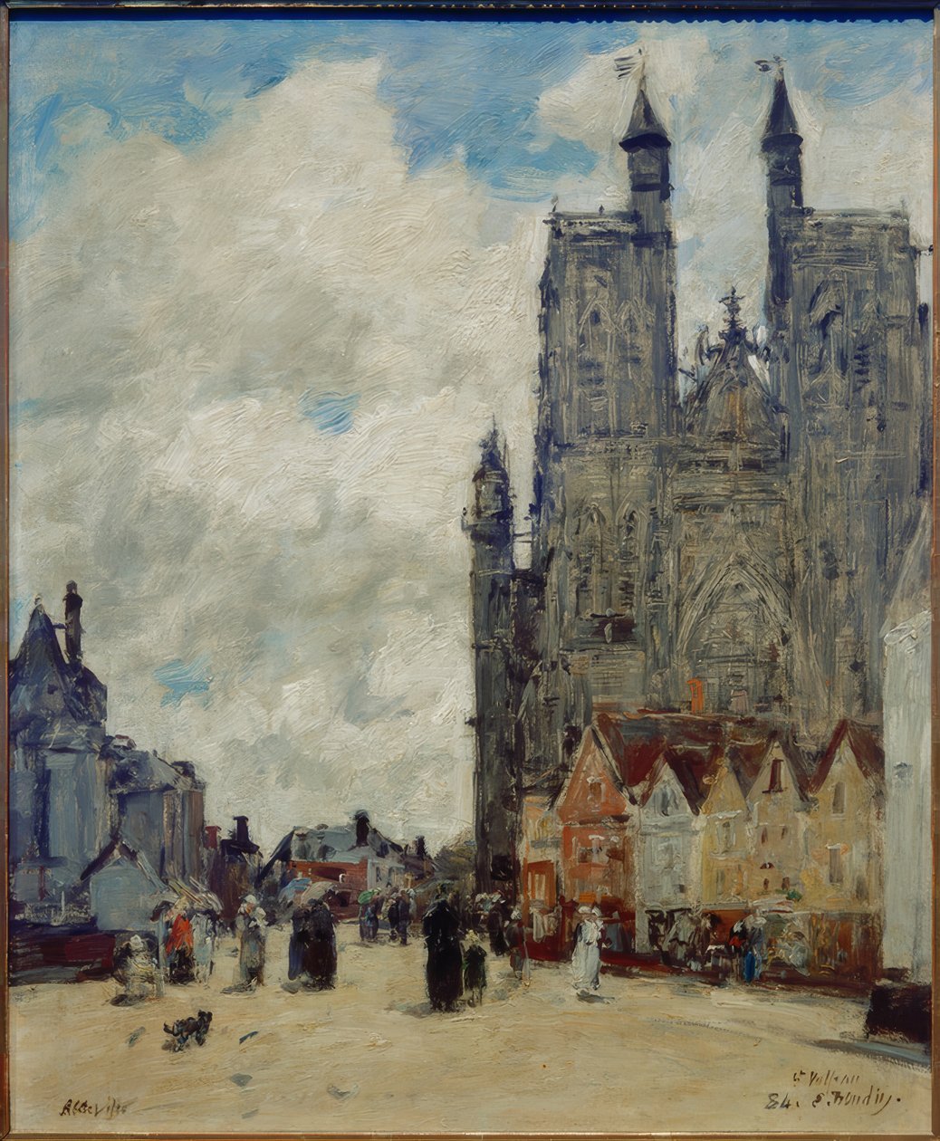 Straße und Kirche Saint-Vulfran von Eugene Louis Boudin