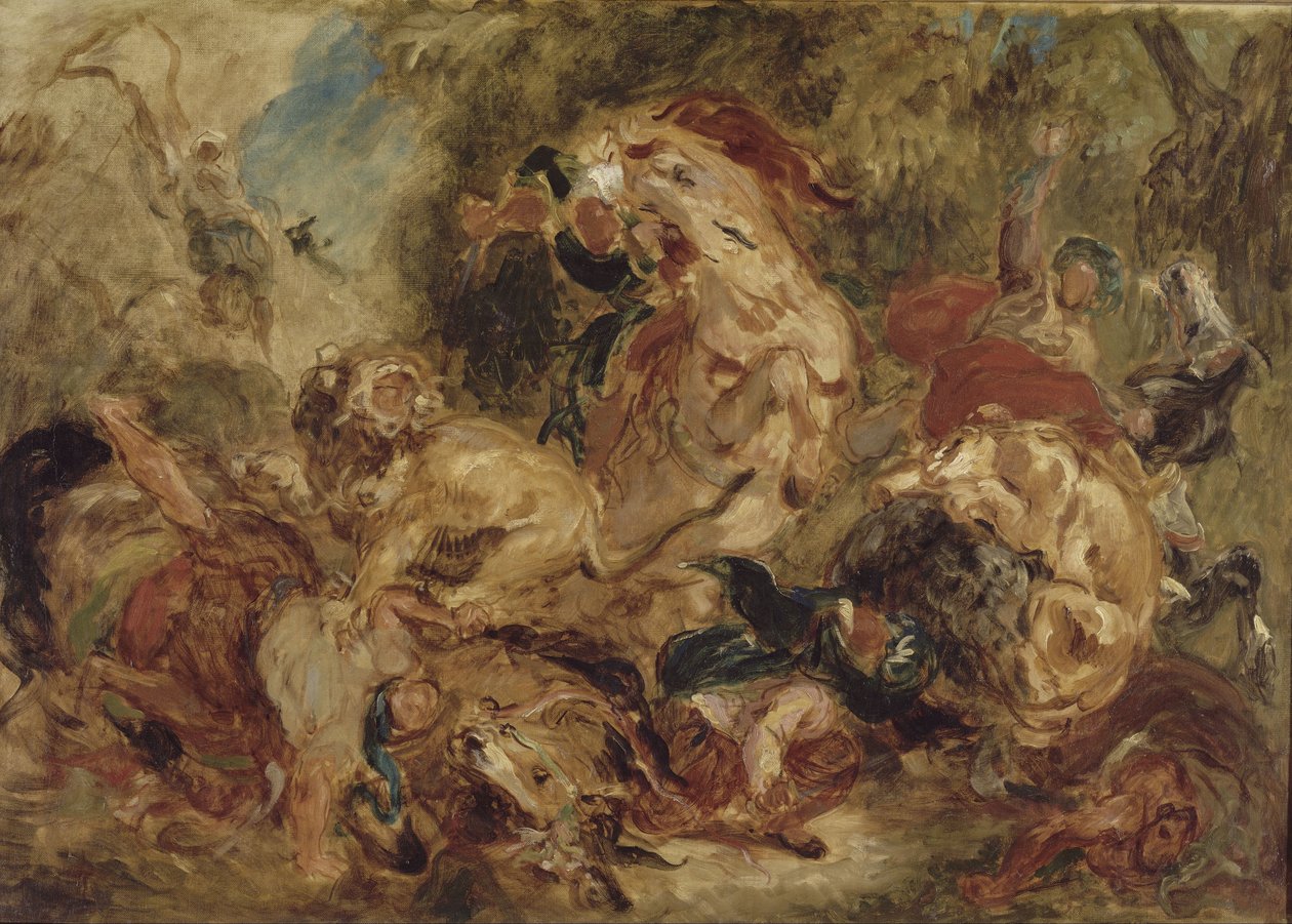 Löwenjagd von Eugène Delacroix