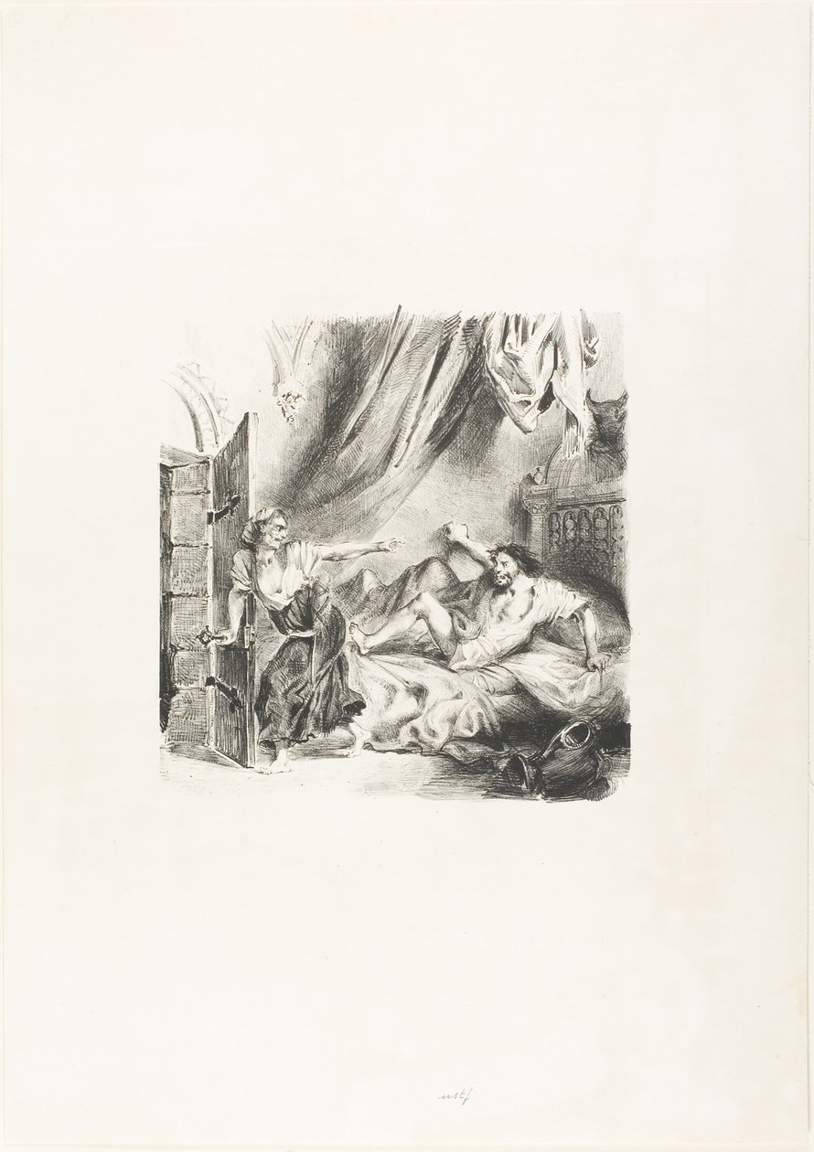 Fronte-boeuf und die Hexe, aus Ivanhoe von Eugène Delacroix