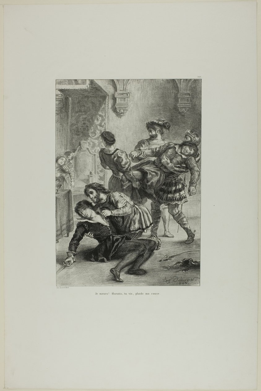 Hamlets Tod, Tafel 16 aus Hamlet von Eugène Delacroix