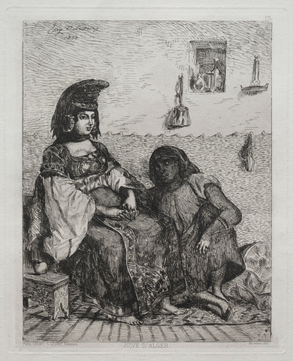 Jüdische Frau aus Algier von Eugène Delacroix