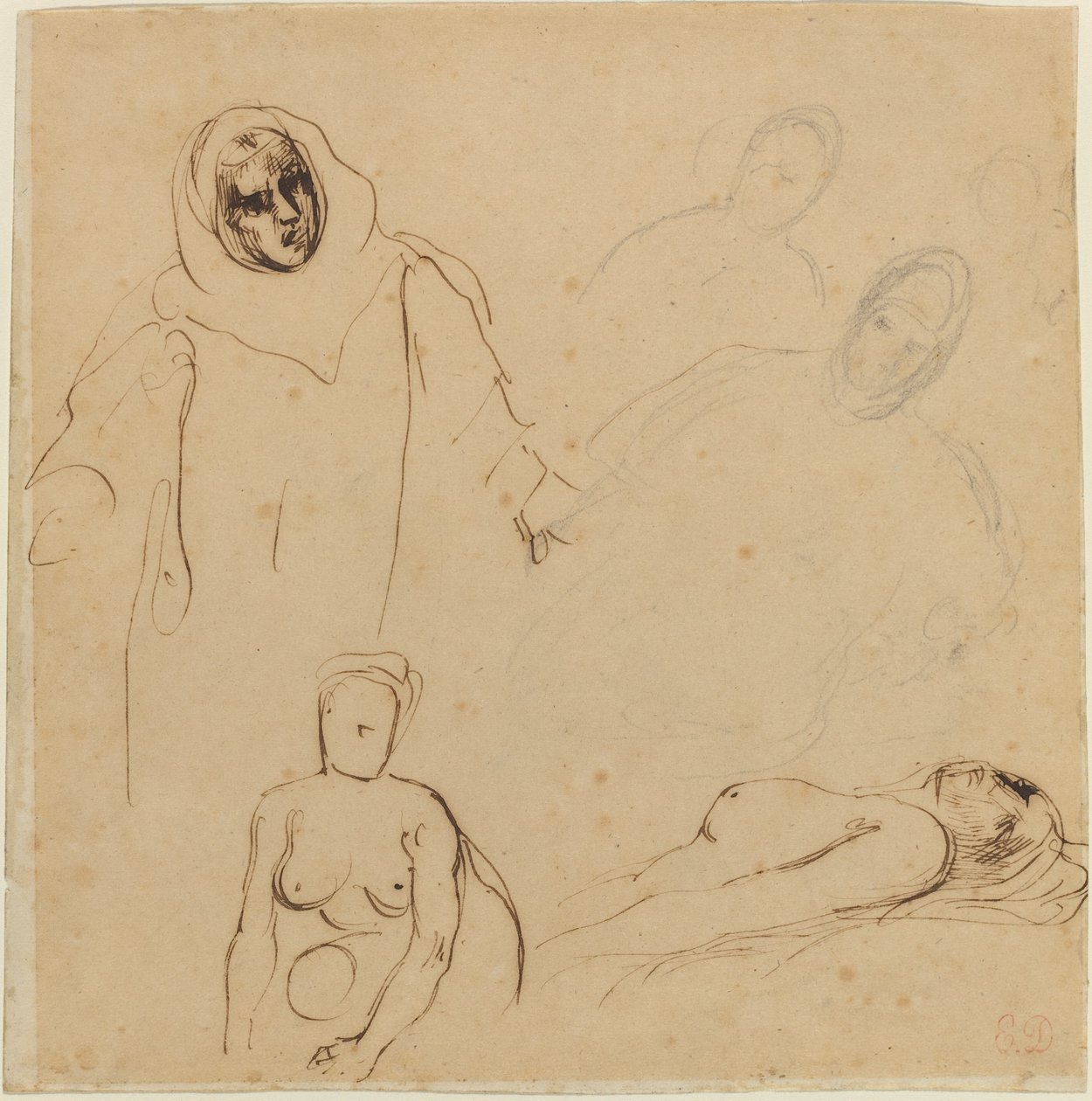 Studien für Christoph Kolumbus von Eugène Delacroix