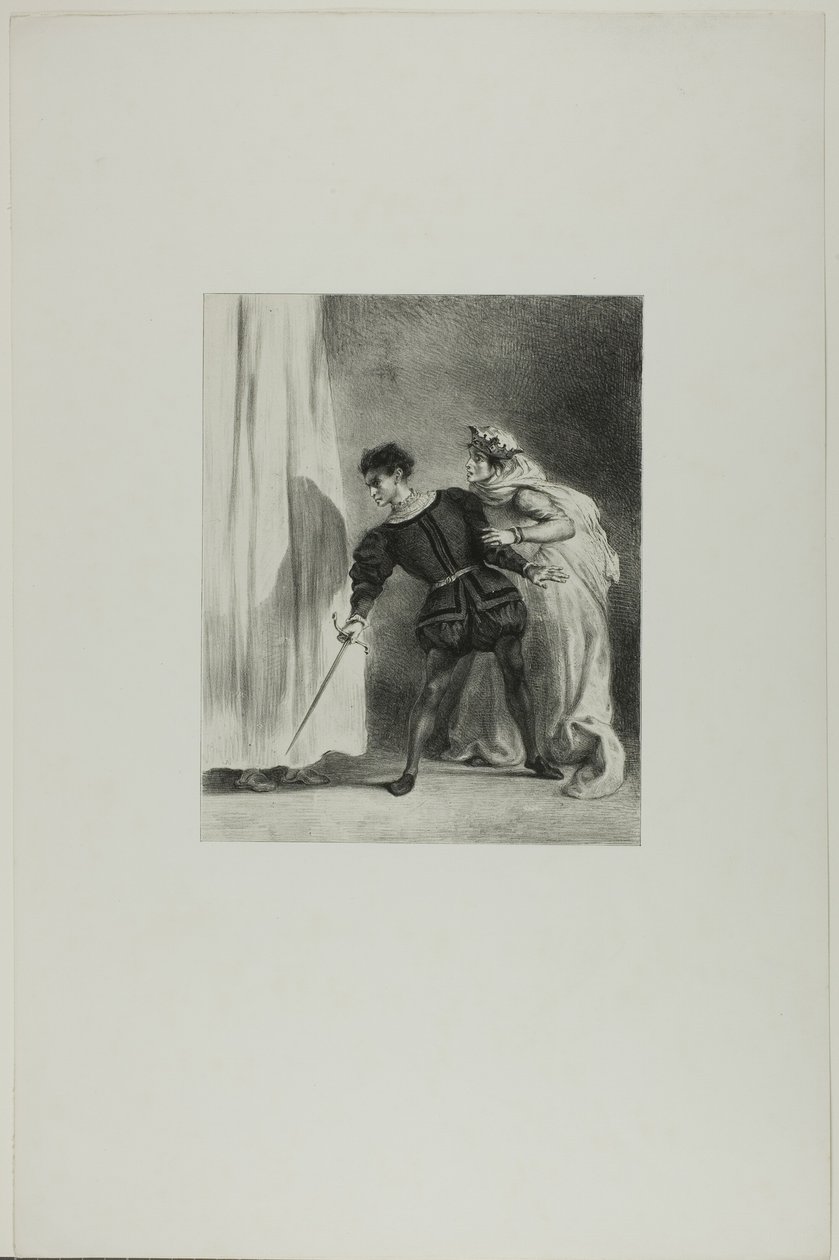 Der Mord an Polonius von Eugène Delacroix