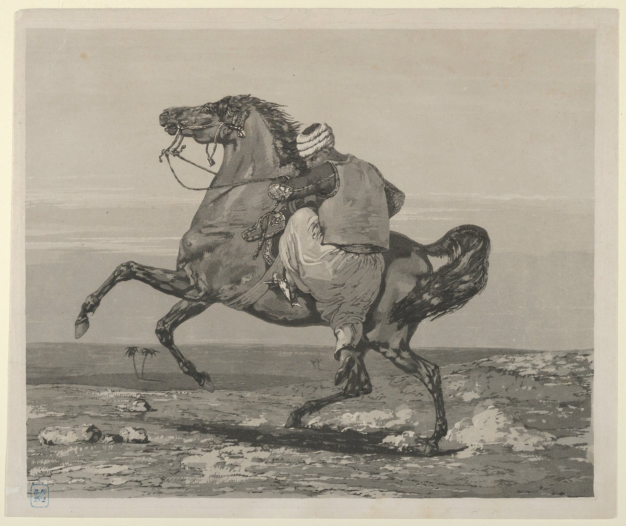 Türke besteigt sein Pferd (1824) von Eugène Delacroix