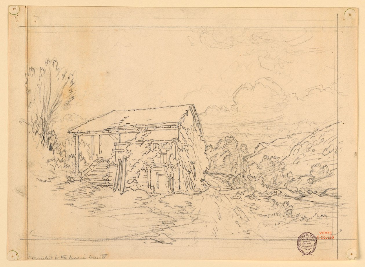 Ein Bauernhaus in einem Tal von Eugène Edouard Soulès