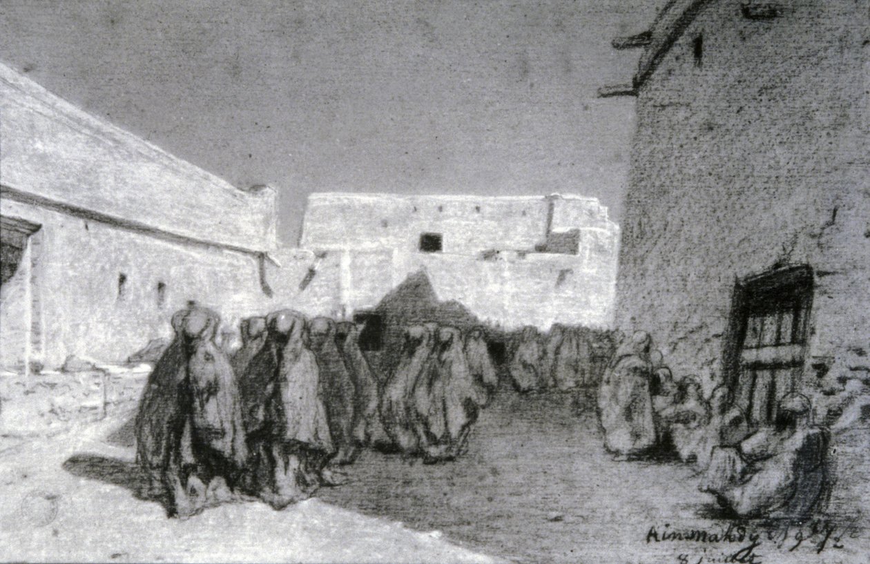 Prozession in einem Dorf im Sahel von Eugène Fromentin