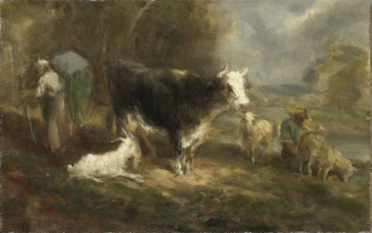 Bauernhof mit Vieh von Eugène Fromentin Dupeux