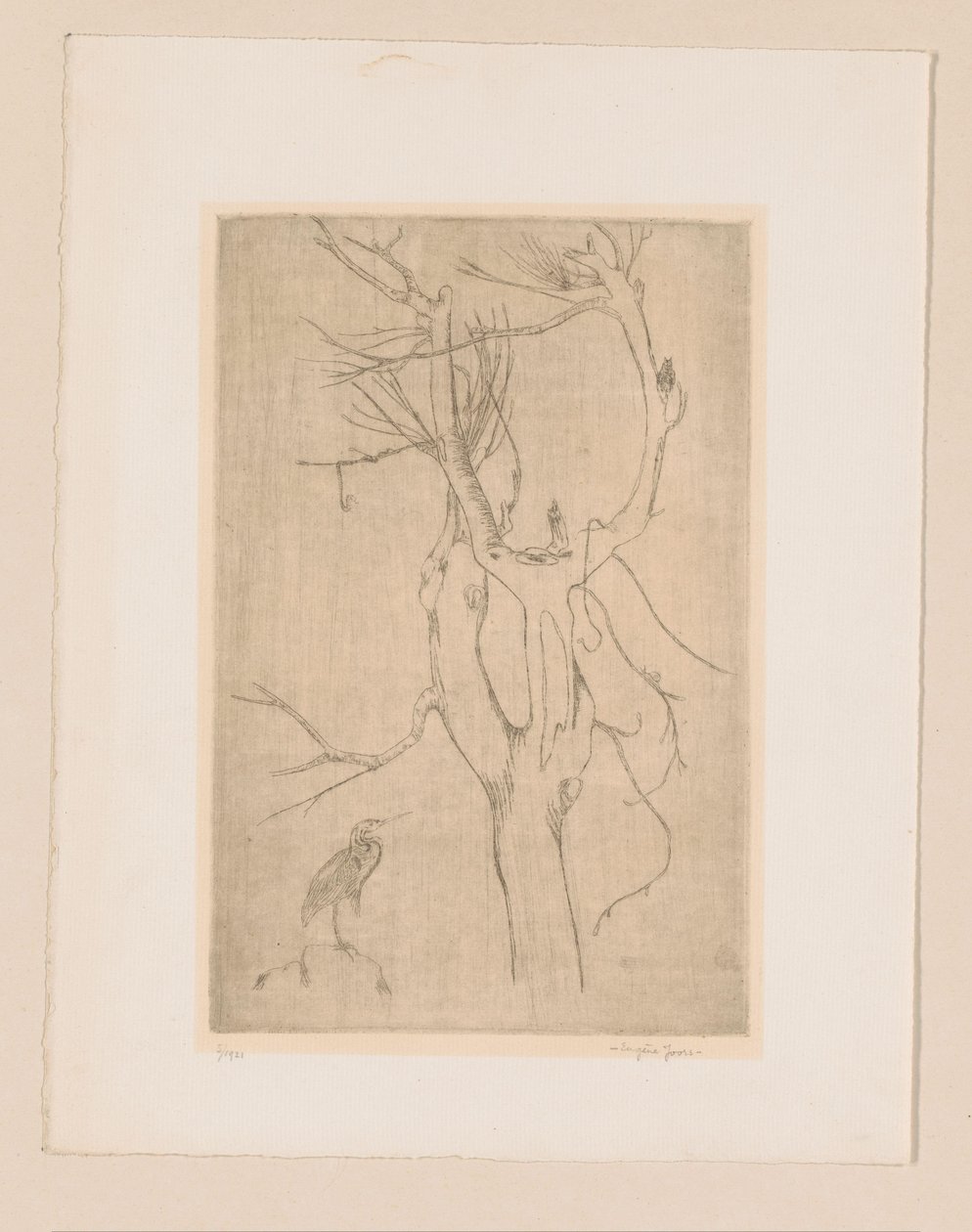 Baum und Reiher von Eugène Joors (signed by artist)