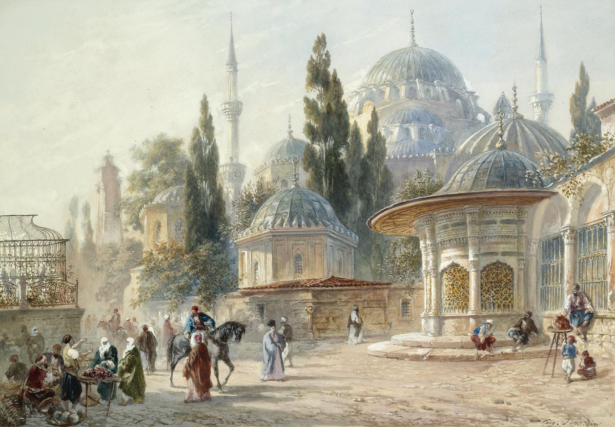 Die Sehzade-Moschee in Konstantinopel von Eugène Napoleon Flandin