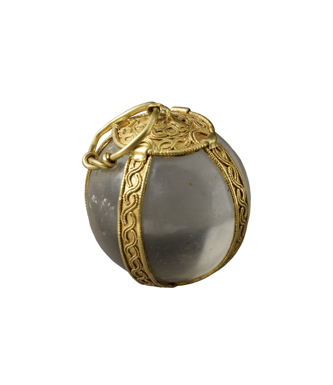 Kristallkugel-Anhänger, Völkerwanderungszeit (Europa), 400-800 (Gold, Fels und Kristall) von European