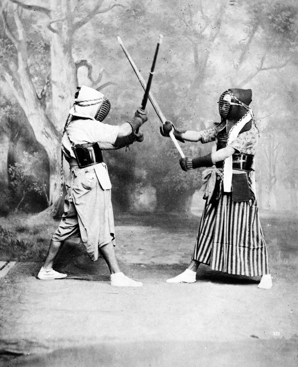 Kendo oder japanisches Fechten, ca. 1860-80 von European Photographer