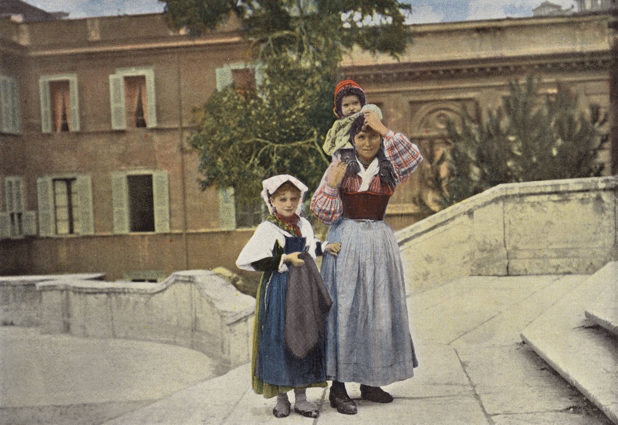 Rom, Familie steigt zur Trinità dei Monti auf von European Photographer