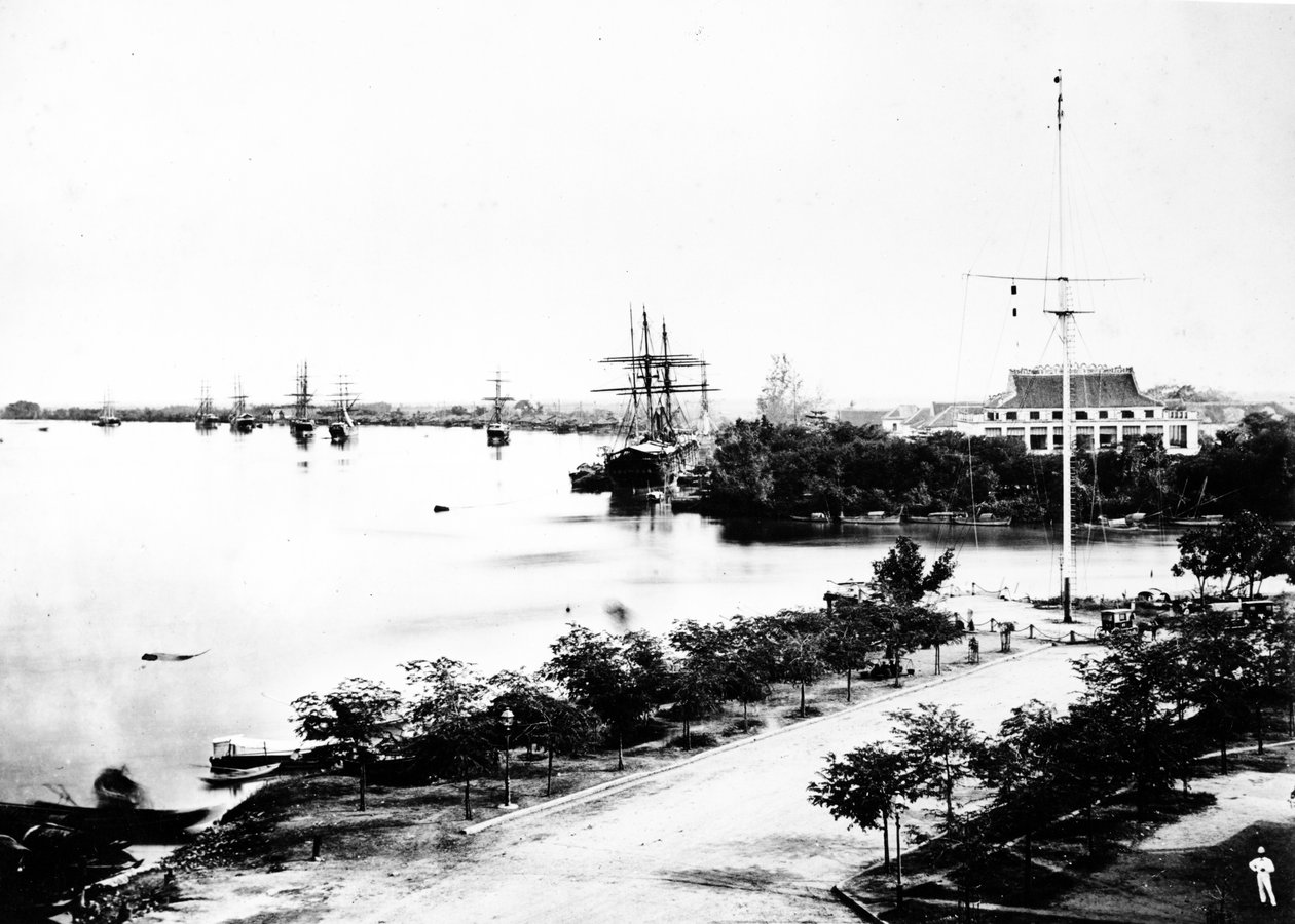 Uferpromenade, Saigon, um 1870er von European Photographer
