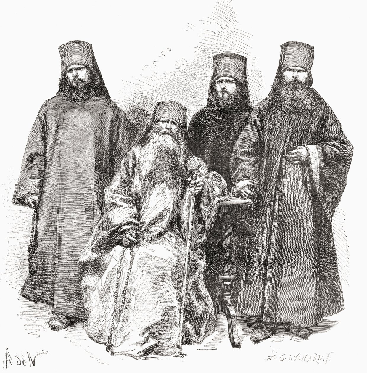 Filaret Drozdov und seine drei Söhne, aus 