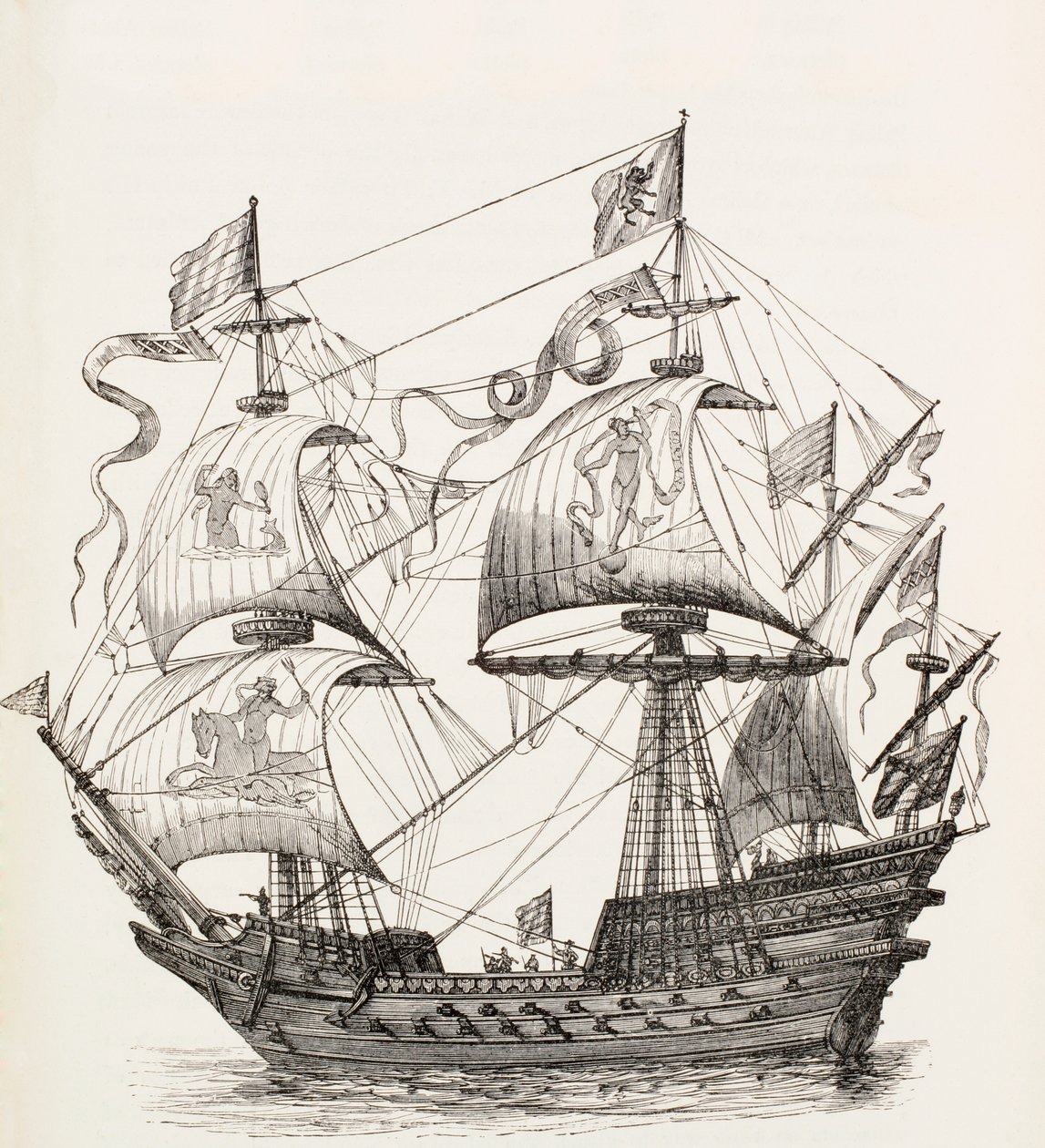 Kriegsschiff des 16. Jahrhunderts, ca. 1880 von European School