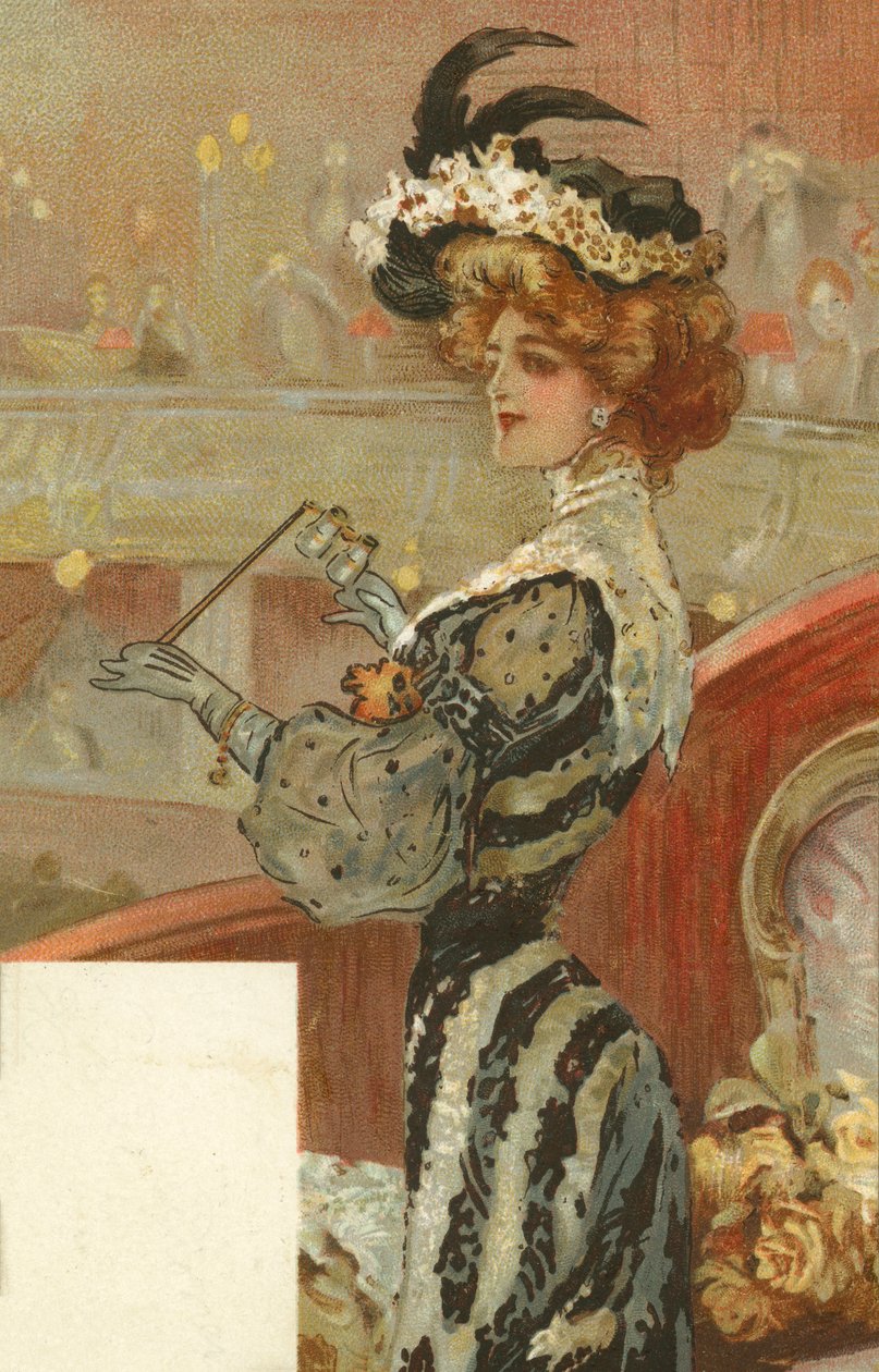Elegante Frau im Theater von European School