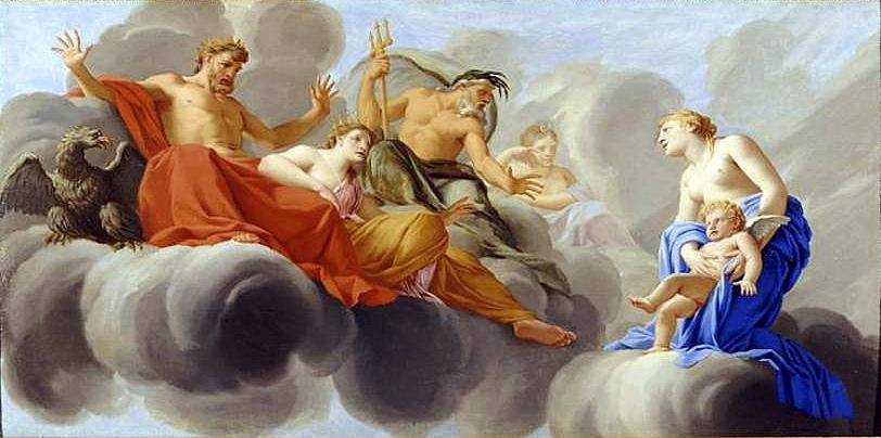 Das Leben des Amor - Venus präsentiert Amor Jupiter von Eustache Le Sueur