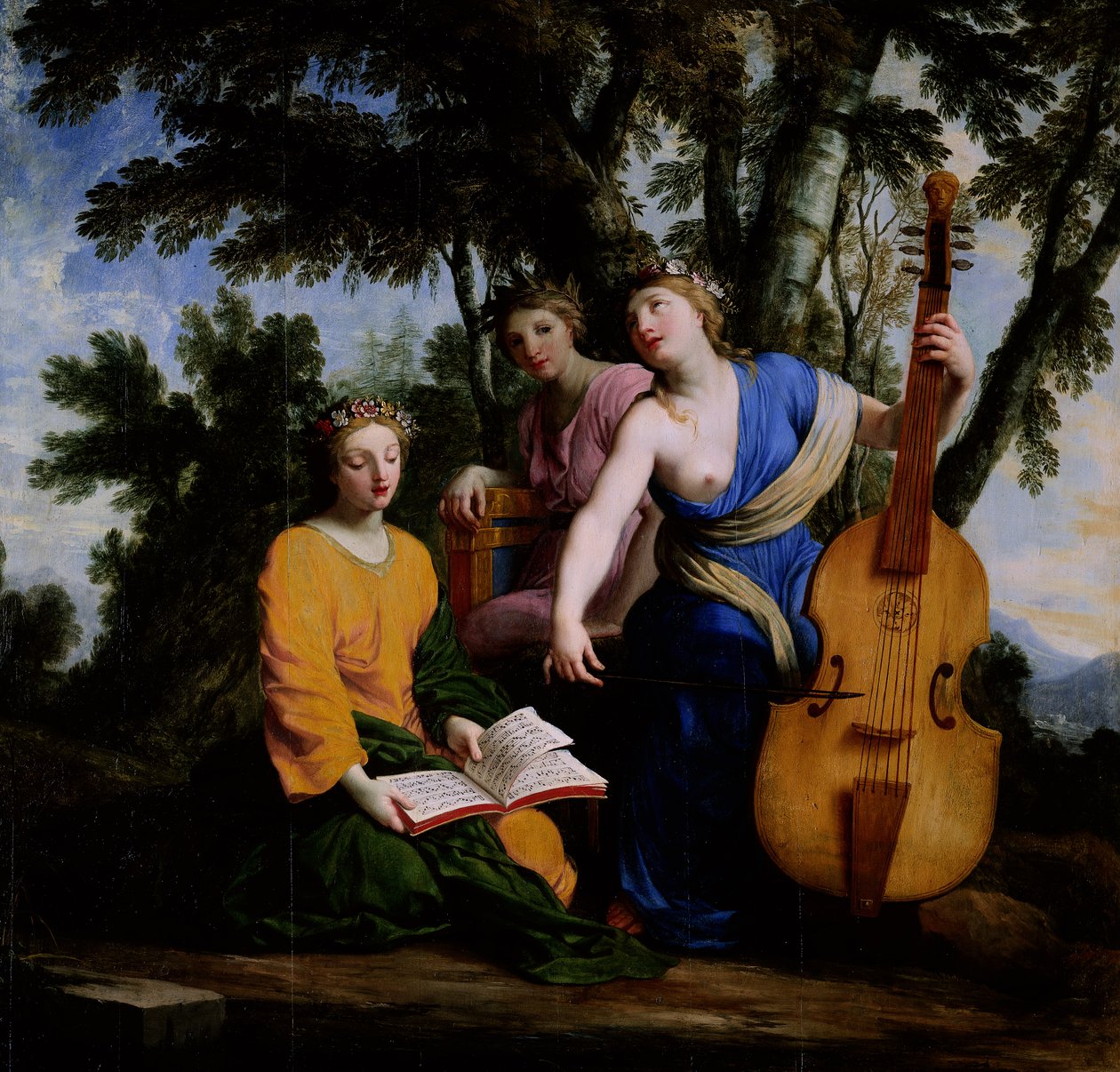 Die Musen Melpomene, Erato und Polymnia von Eustache Le Sueur