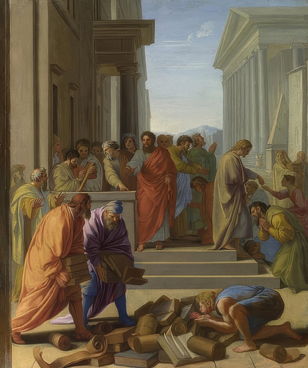 Apostel Paulus predigt in Ephesos von Eustache Le Sueur