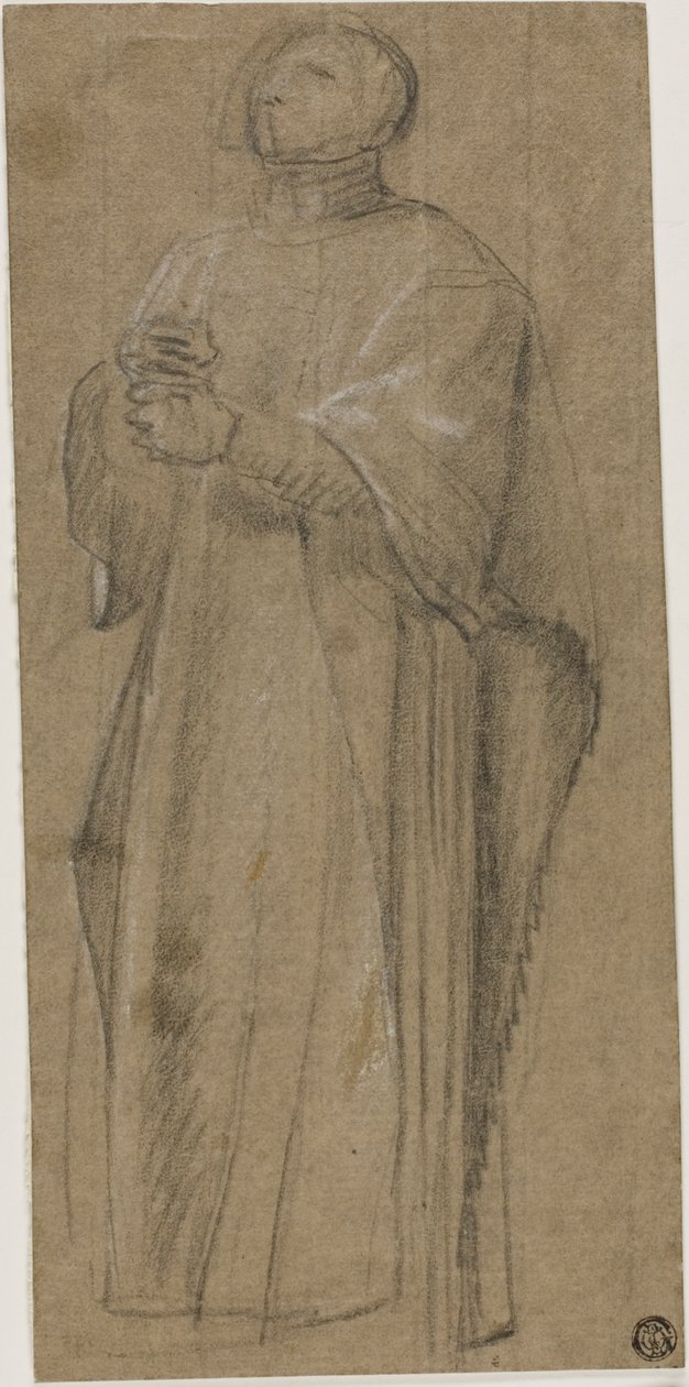 Studie für Priester mit Krummstab von Eustache Le Sueur