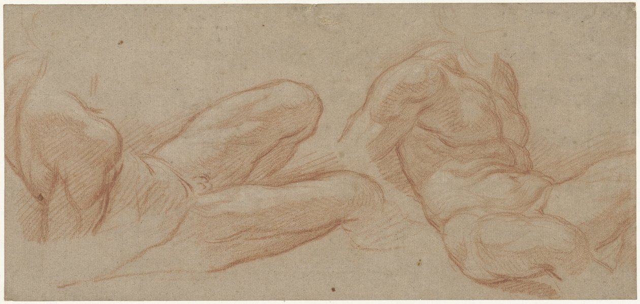 Zwei Studien eines liegenden, nackten Mannes von Eustache Lesueur