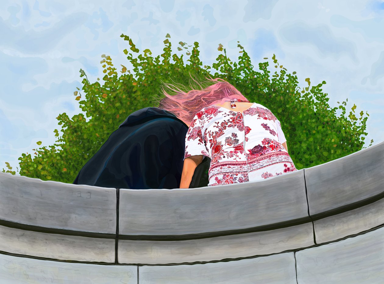 Paar im Tuileriengarten von Evan Sklar