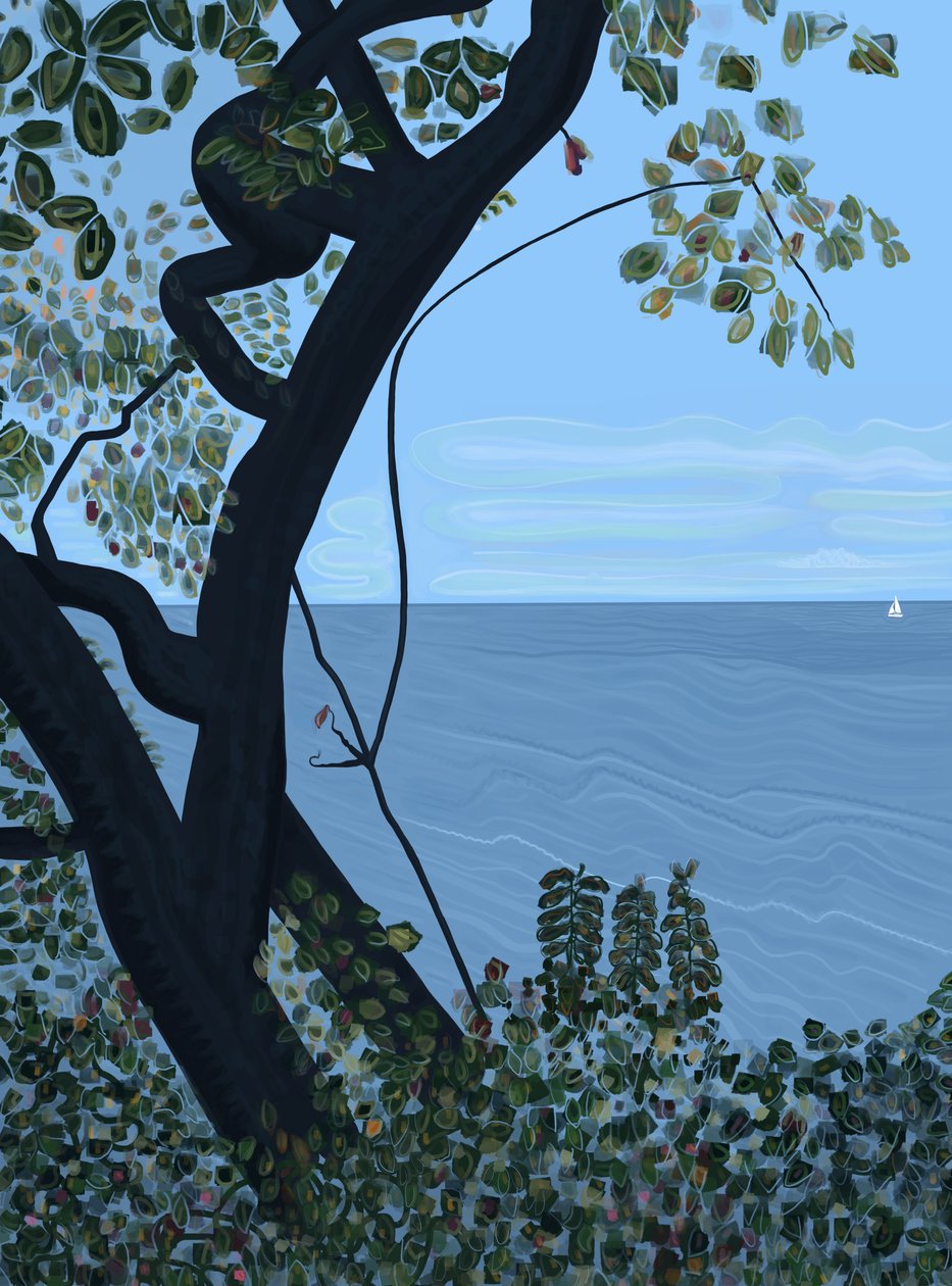 Meer und Segelboot, Brooklyn von Evan Sklar