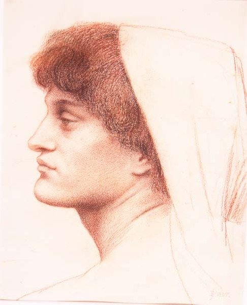 Profil eines weiblichen Kopfes von Evelyn De Morgan