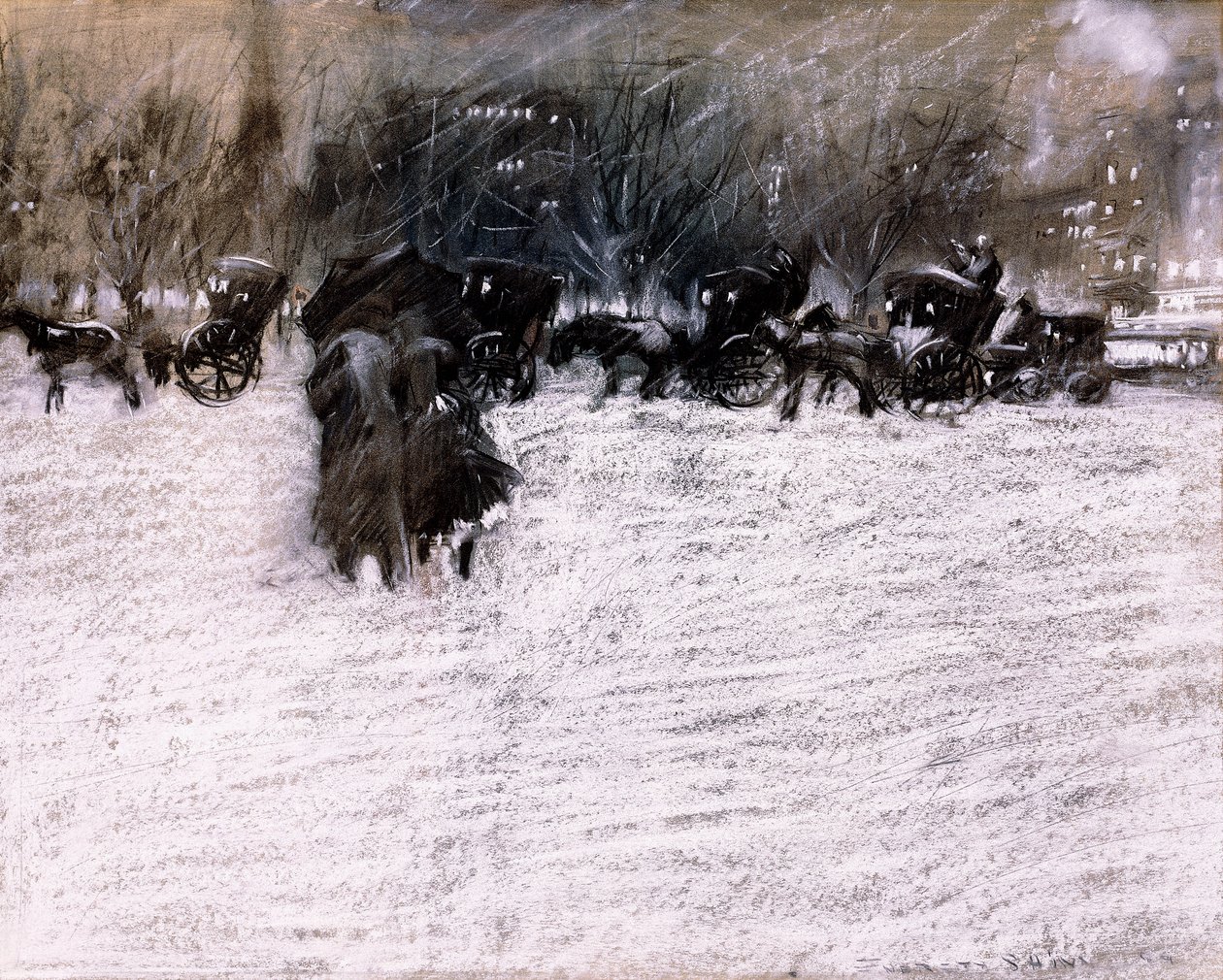Der Park im Winter von Everett Shinn