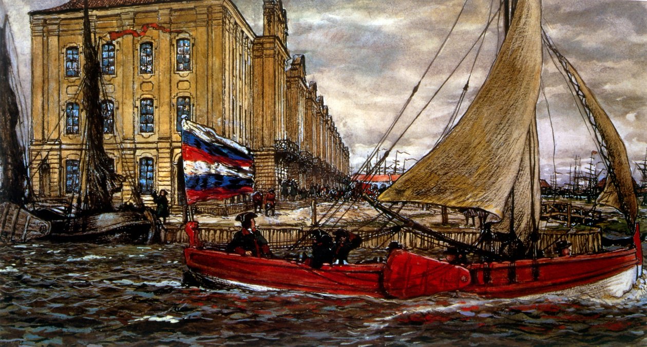Boot im Hafen von Evgeni Evgenievitch Lanceray