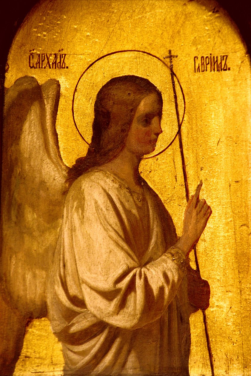 Detail der Ikonostase, die den Engel der Verkündigung darstellt, 1861 von Evgraf Sorokine