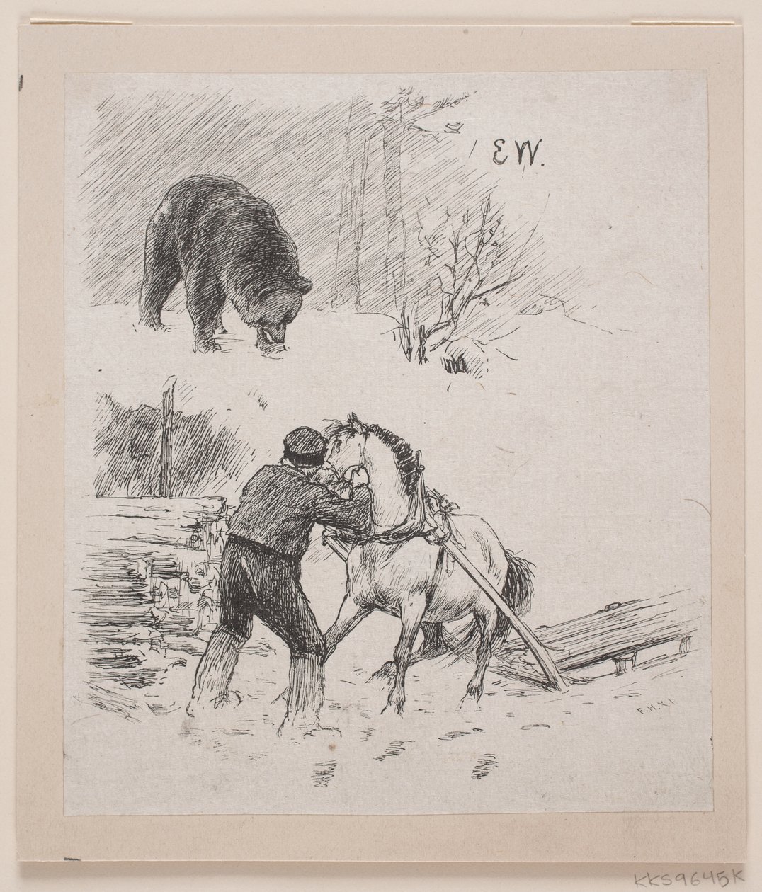 Illustration zu "Velgjort og ilede lønnet" von F. Hendriksen