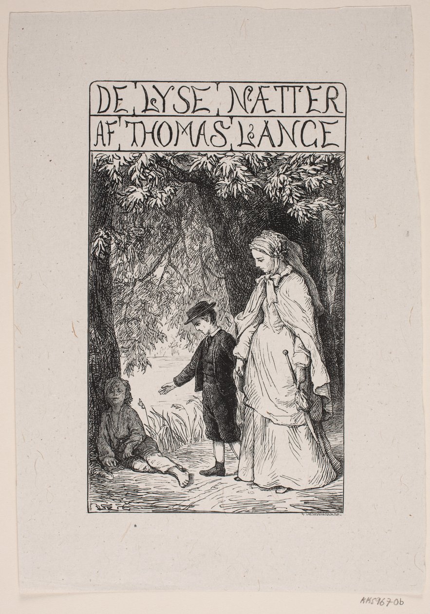 Titelblatt zu Th. Lange "De lyse nætter" von F. Hendriksen
