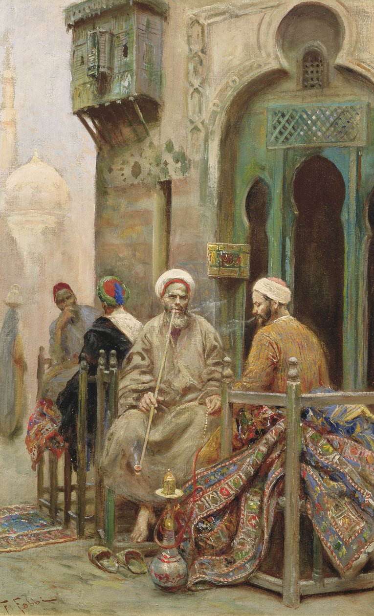 Der Nachmittagsschmauch, ca. 1888 von Fabio Fabbi