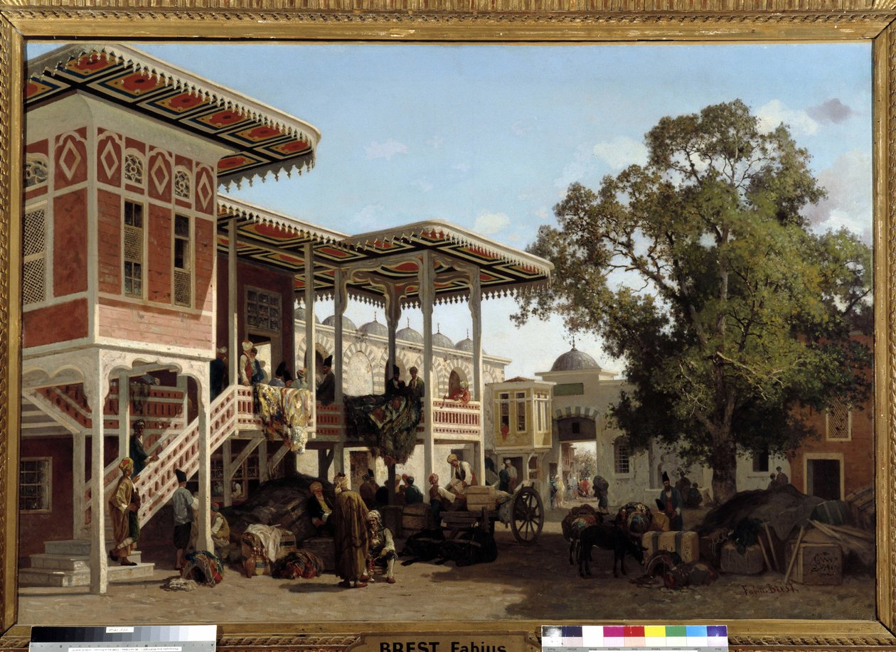 Ein Karawanserei (oder Karawane) in Trapezunt von Fabius Brest