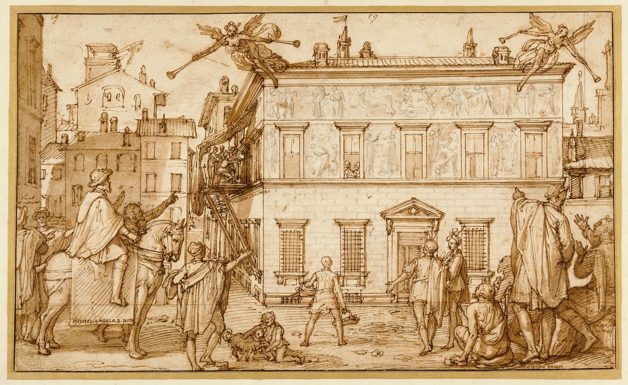 Taddeo dekoriert die Fassade des Palazzo Mattei von Federico Zuccaro