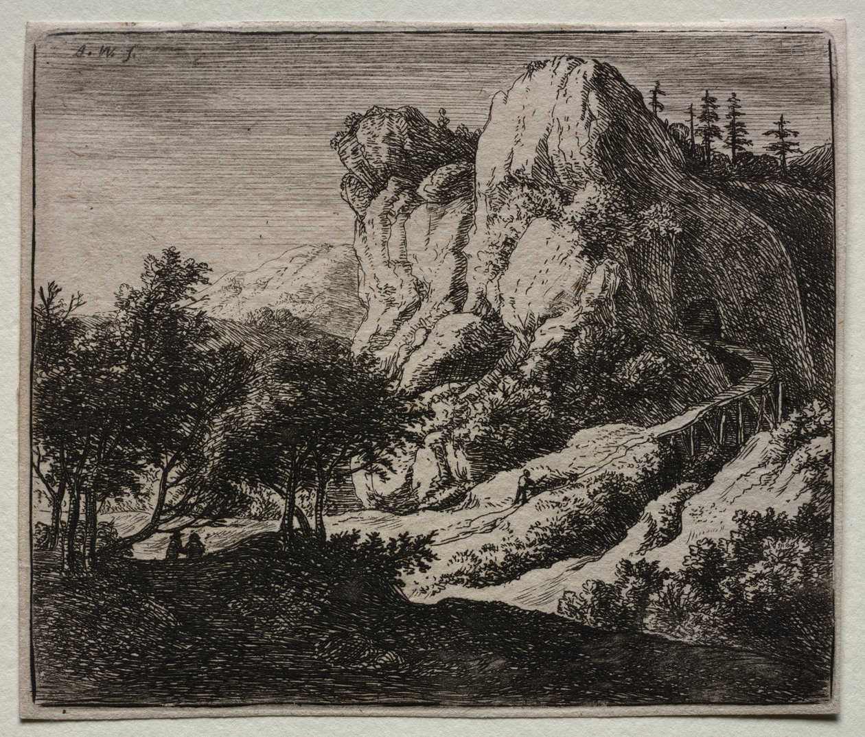 Vier Landschaften: Die gewundene Holzbrücke von Federico Barocci