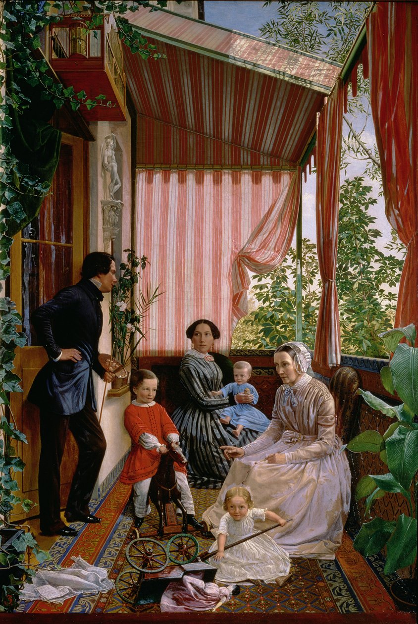 Auf dem Balkon, 1857 von Fedor Mikhailovich Slavyansky